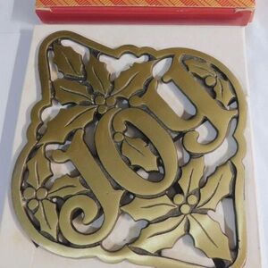 Avon Gold 'Joy' Holiday Decorative Trivet